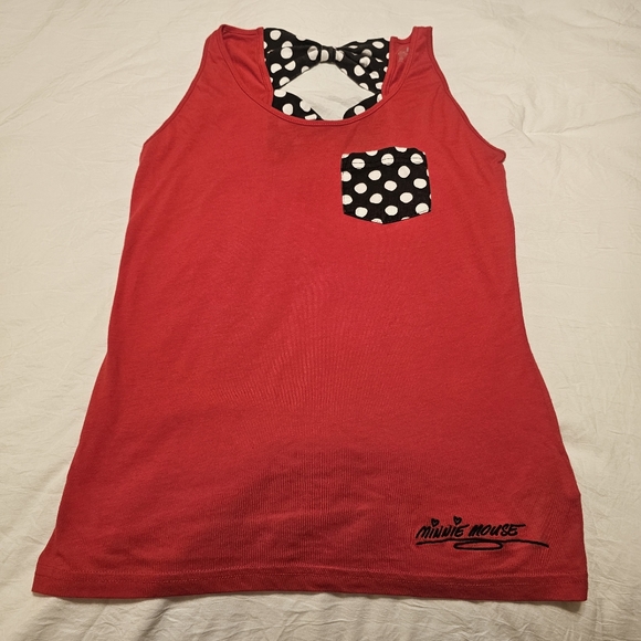 Disney Parks Women's Minni Mouse Red Tank with back cutout bows XSWorn once and - Picture 1 of 4
